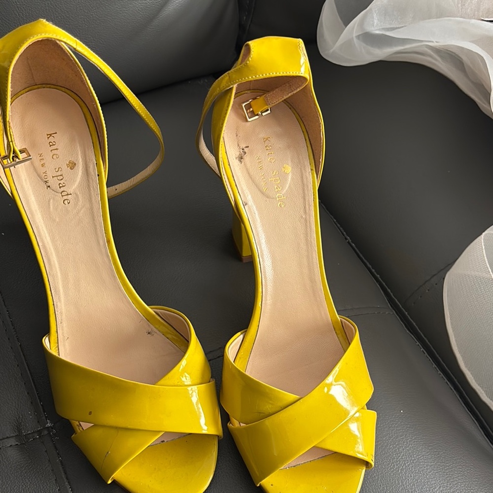 Kate Spade Glossy Yellow Heels